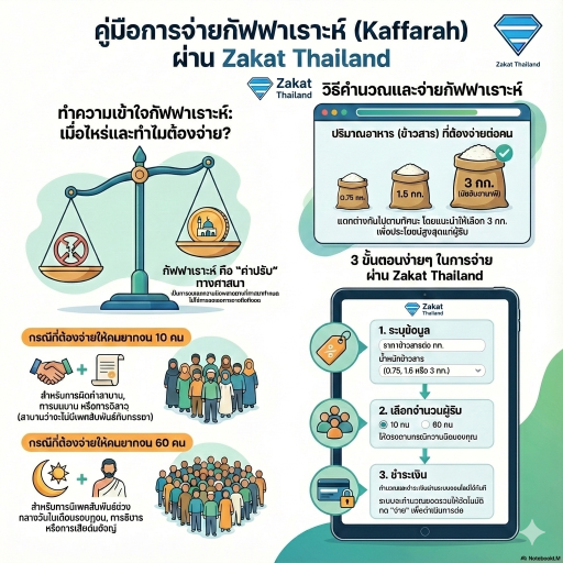 การคำนวณและจ่ายกัฟฟาเราะห์ (Kaffarah) ผ่าน Zakat Thailand